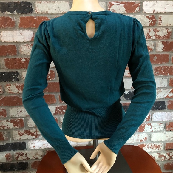 Mango Sweaters - FREE W/ Purchase Mango Teal Long Sleeve Sweater